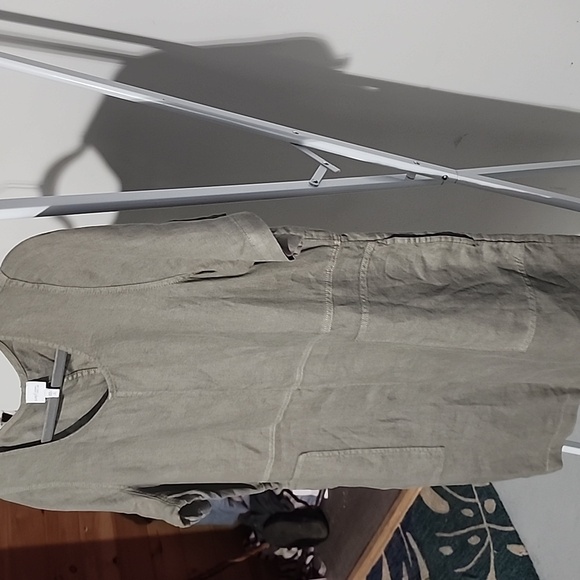 NWOT J. Jill 100% Linen Midi Ladenlook Pocket Dress - Picture 2 of 5